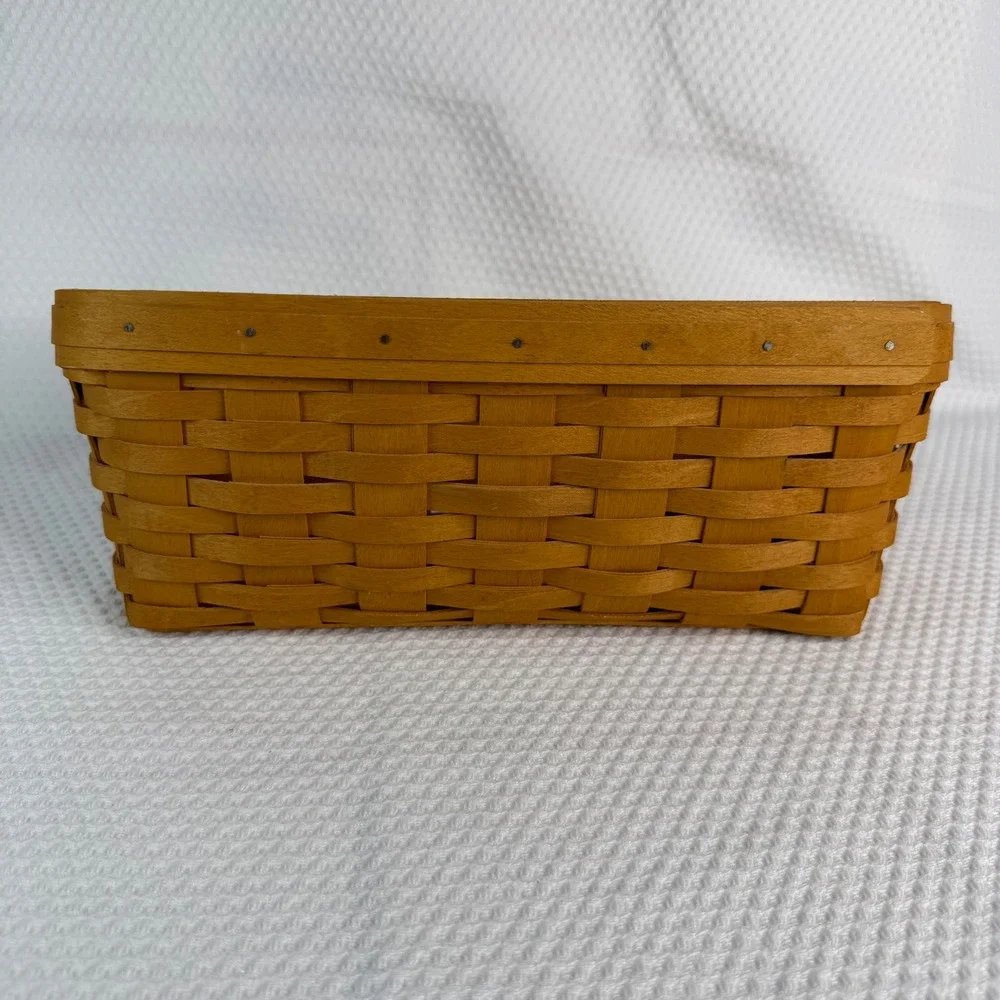 Longaberger 2000 Handwoven Slanted Rectangular Maple Wood Basket 12x6x4